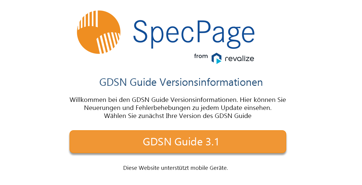 release notes start page GDSN de