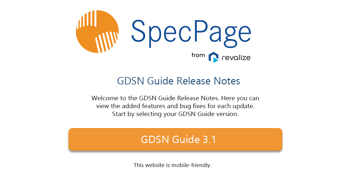 release notes start page GDSN en