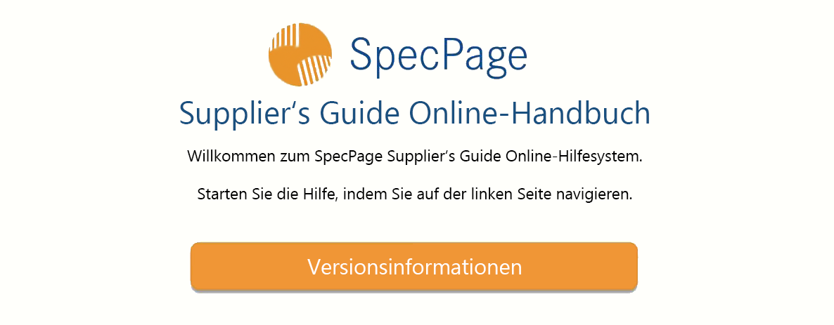 Suppliers Guide online manual start page